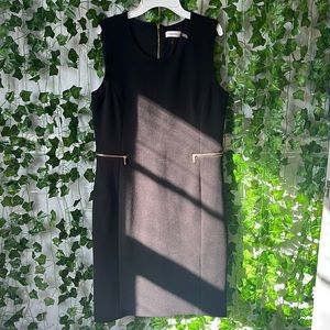 Calvin Klein Fitted Black Textured Dress